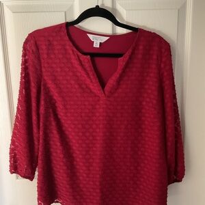 Market & Spruce Deep Red Textured Blouse